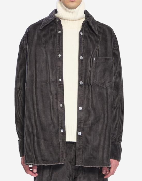 26SS 아미 코듀로이 벨벳 사이드 슬릿 오버셔츠 USH793CO0131020 Black - AMI
