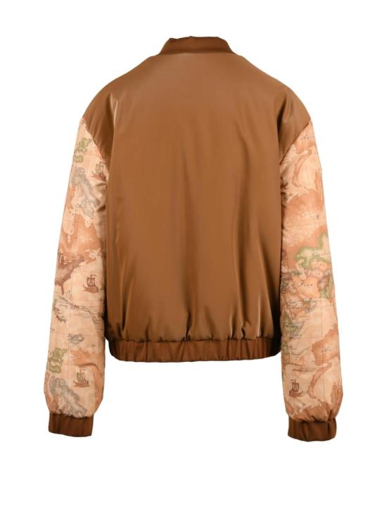 25FW 1 Classe Destination 봄버 자켓 브라운 지도 프린트 패딩 비스코스 혼방 봄버 재킷 - OTHER BRANDS