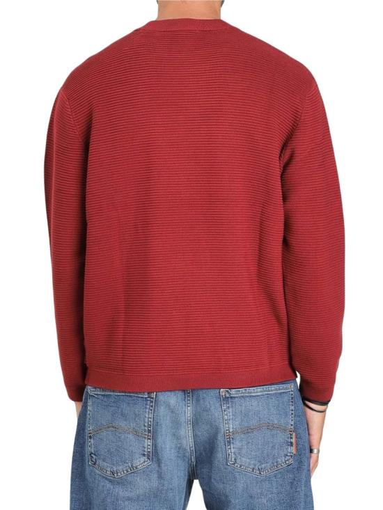 25FW 알마니 니트웨어 레드 비스코스 혼방 크루넥 스웨터 - ARMANI