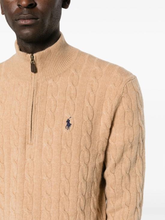 26FW 폴로 랄프로렌 포니 자수 케이블 니트 점퍼 710 876766 Brown - POLO RALPH LAUREN