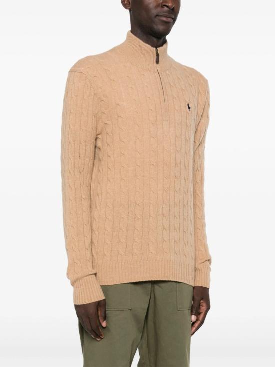 26FW 폴로 랄프로렌 포니 자수 케이블 니트 점퍼 710 876766 Brown - POLO RALPH LAUREN