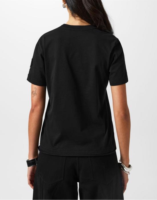 26SS 몽클레어 텍스트 프린트 로고 티셔츠 J209T8C0000289AHD999 Black - MONCLER