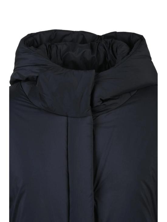 25FW 에르노 패딩 블랙 미니멀리스트 하이 칼라 폴리아미드 다운 재킷 - HERNO