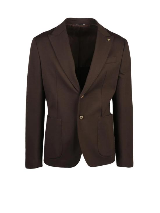 25FW HAVANA & CO 수트 자켓 브라운 컬러의 슬림핏 무지 비스코스 혼방 블레이저