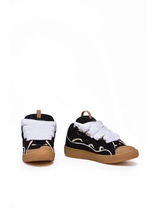 25FW 랑방 스니커즈 블랙/화이트 커브 패딩 스웨이드 - LANVIN