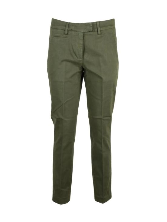 25FW 돈답 스트레이트 팬츠 밀리터리 그린 컬러의 슬림핏 스트레치 코튼