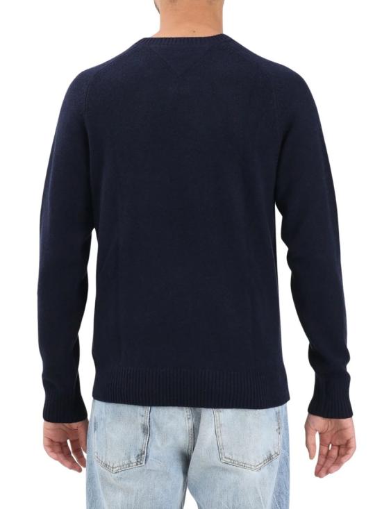 25FW 타미힐피거 니트웨어 파란색 순모 크루넥 스웨터 - TOMMY HILFIGER