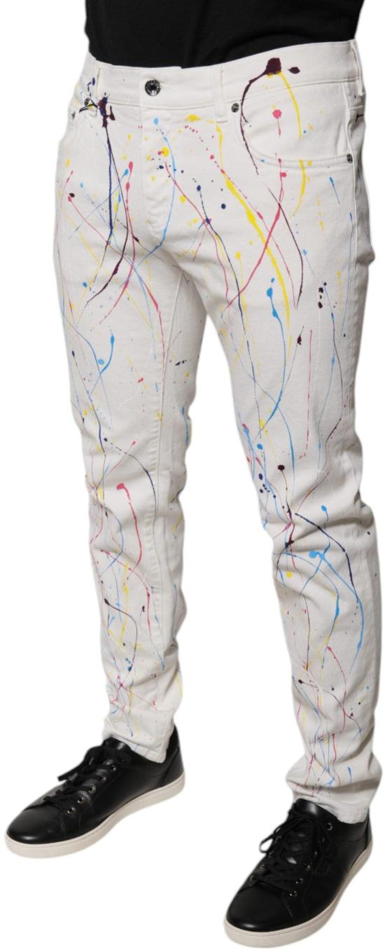 26FW 돌체앤가바나 데님 팬츠 49904168632606 WHITE - DOLCE & GABBANA