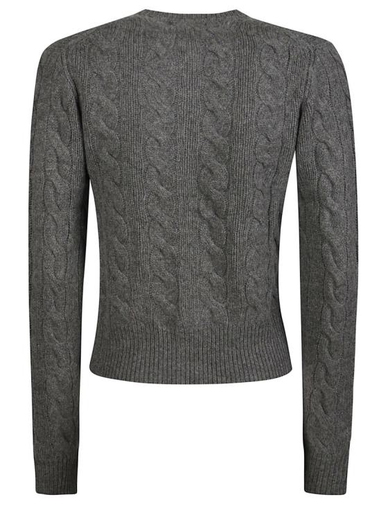 26FW 폴로 랄프로렌 로고 자수 크루넥 가디건 211972104500 Grey - POLO RALPH LAUREN