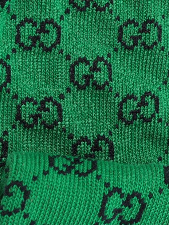 26FW 구찌 인터로킹 GG 로고 코튼 양말 6632774G0563700 Green - GUCCI
