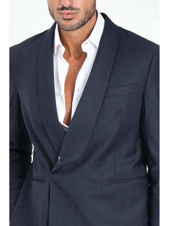 25FW I M BRIAN 수트 자켓 블루 더블 브레스트 울 블렌드 블레이저 - I M BRIAN