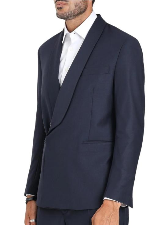 25FW I M BRIAN 수트 자켓 블루 더블 브레스트 울 블렌드 블레이저