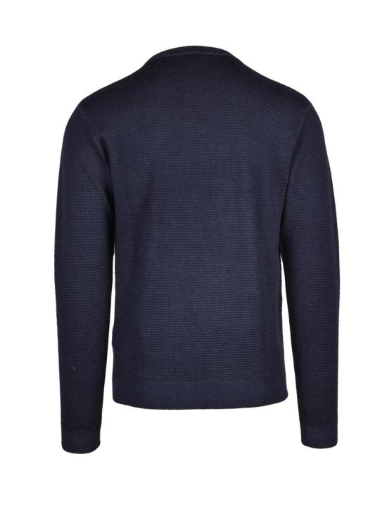 25FW 울앤코 니트웨어 파란색 질감의 메리노 울 크루넥 스웨터 - WOOL & CO