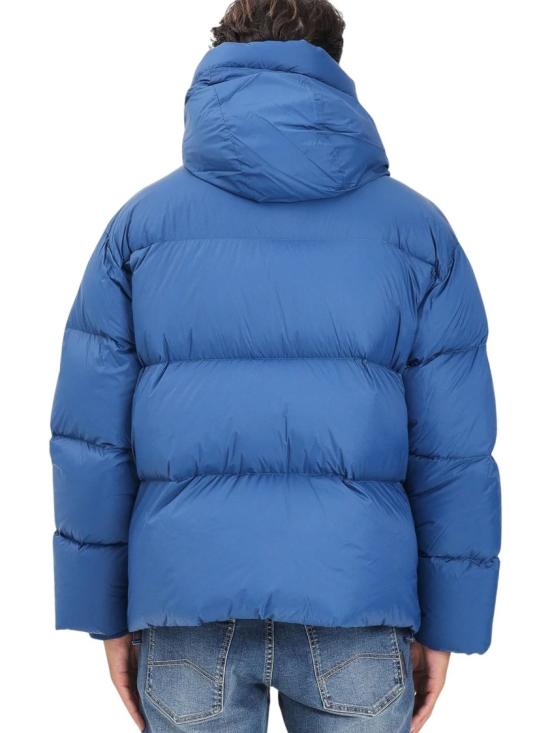 25FW 알마니 숏패딩 연한 파란색 퀼팅 폴리아미드 다운 재킷 - ARMANI