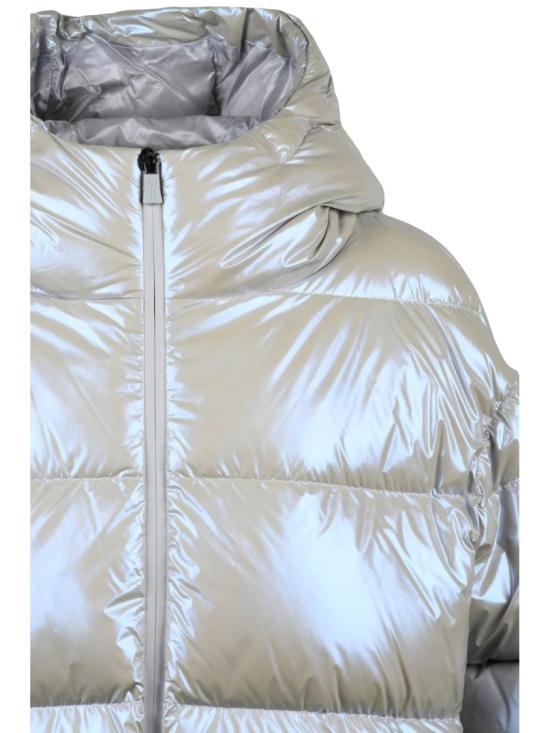 25FW 에르노 숏패딩 펄 그레이 하이 칼라 폴리아미드 다운 재킷 - HERNO