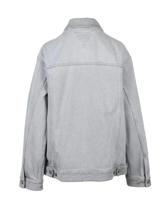 25FW 보테가베네타 데님 셔츠 라이트 그레이 워싱 처리된 안감 없는 코튼  재킷 - BOTTEGA VENETA