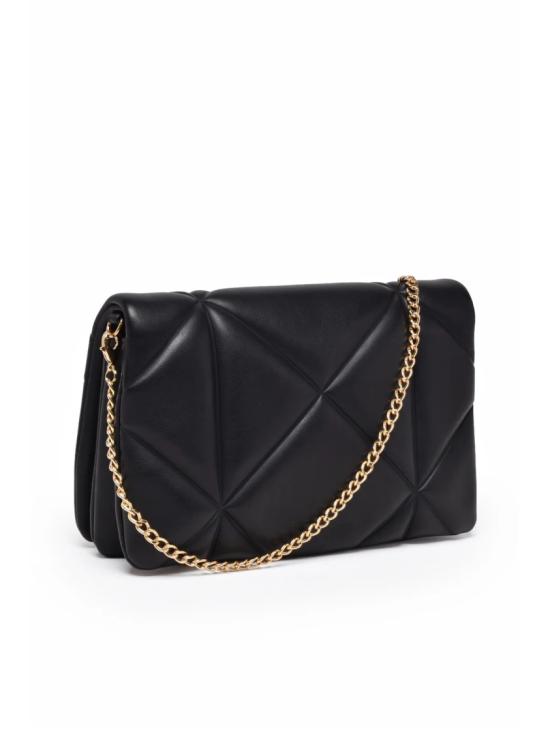 25FW 모스키노 크로스백 블랙 기하학 패턴 퀼팅 폴리우레탄 - MOSCHINO