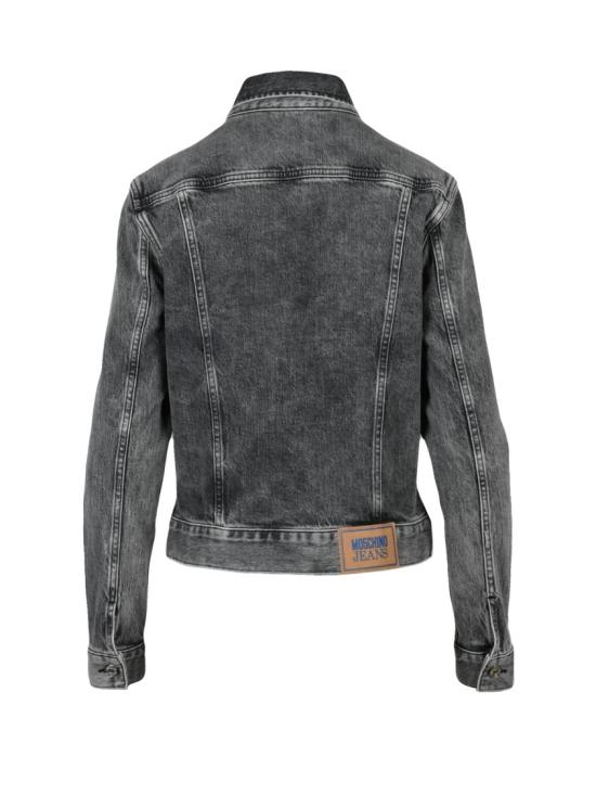 25FW 모스키노 데님 자켓 블랙 스트레치 버튼업 코튼  재킷 - MOSCHINO