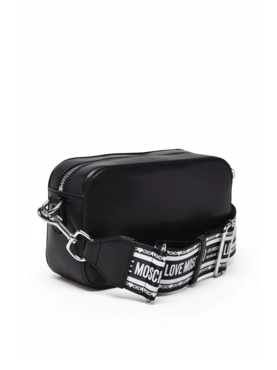 25FW 모스키노 크로스백 검정색 양각 폴리우레탄 - MOSCHINO