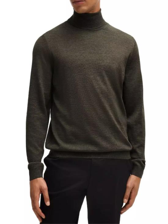 26FW 휴고보스 버진 울 터틀넥 스웨터 50468262378 Green - HUGO BOSS