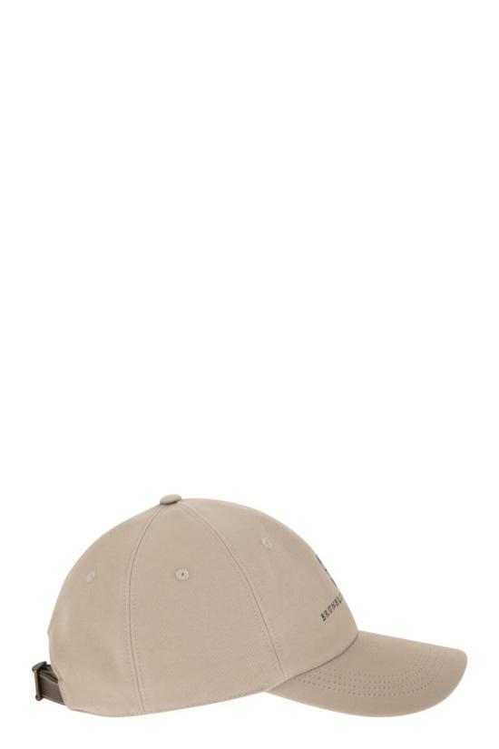  브루넬로 쿠치넬리 로고 자수 베이스볼 캡 M252D9850 CHK41 BEIGE - BRUNELLO CUCINELLI