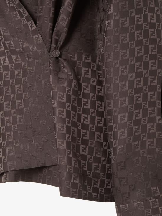 25FW 펜디 실크 FF 자카드 셔츠 FS8287AUQGF1T6H brown - FENDI