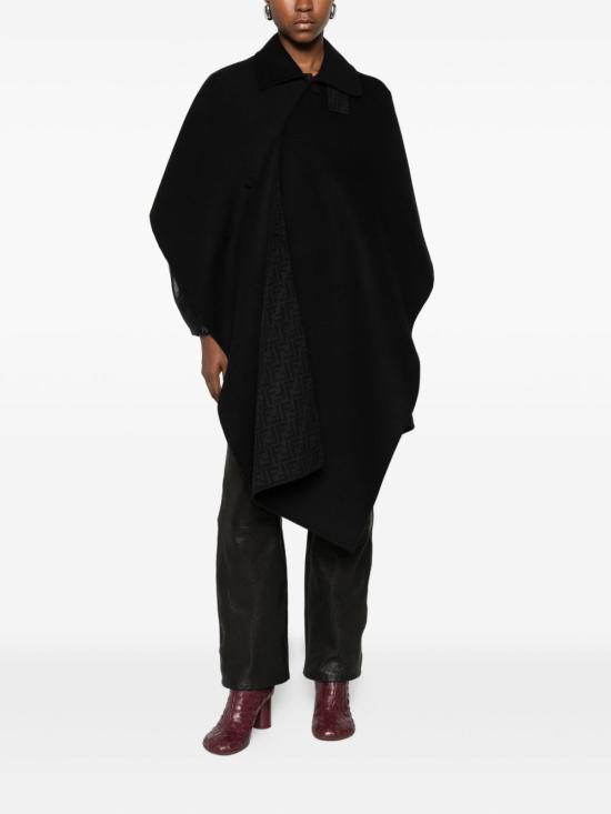 25FW 펜디 더블 울 패브릭 클로크 FF6144A5HDF1FL8 black - FENDI