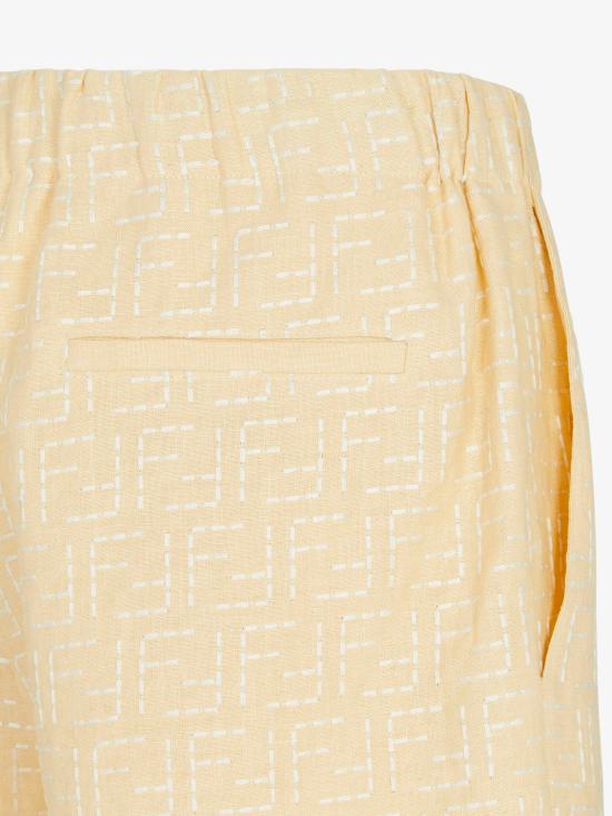  펜디 리넨 FF 자카드 쇼츠 FB0821AU6YF0PKL Yellow - FENDI