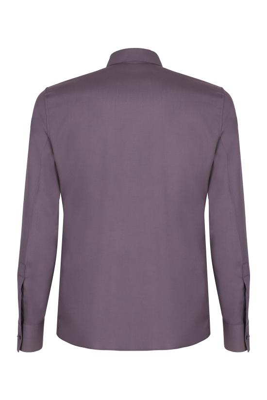 25FW 구찌 울 개버딘 클램프 슬림 셔츠 841624Z505F5388 purple - GUCCI