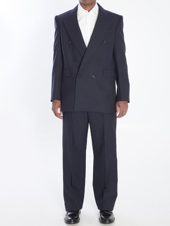 25FW 생로랑 울 스트레이트 팬츠 울 스트레이트 팬츠 844153Y5K324140 blue - SAINT LAURENT