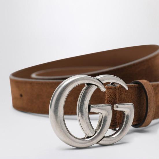25FW 구찌 GG 마몽 씬 벨트 414516CA00G2835 brown - GUCCI