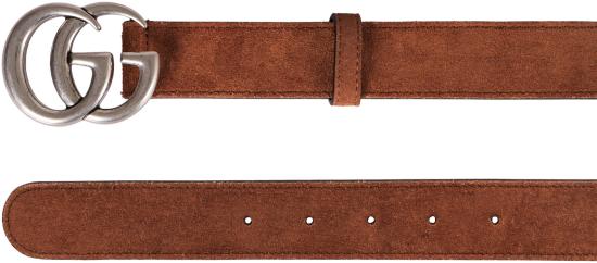 25FW 구찌 GG 마몽 씬 벨트 414516CA00G2835 brown - GUCCI