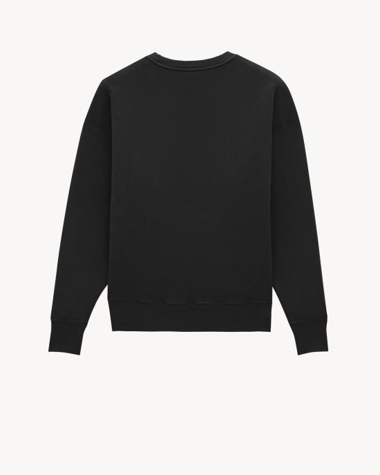  생로랑 오버사이즈 플리스 스웨트셔츠 799172Y37WH1000 black - SAINT LAURENT