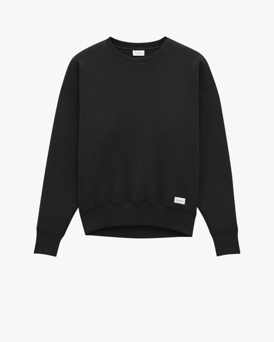  생로랑 오버사이즈 플리스 스웨트셔츠 799172Y37WH1000 black