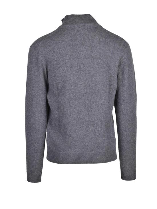25FW 울앤코 니트웨어 회색 하이넥 지퍼 울 혼방 풀오버 - WOOL & CO