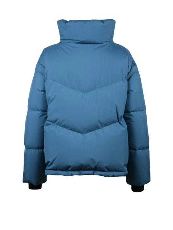 25FW 에르노 숏패딩 블루 컬러 테크니컬 하이 칼라 폴리에스터 다운 재킷 - HERNO