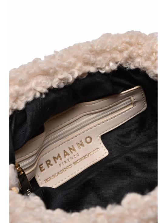 25FW 에르마노 피렌제 클러치/파우치 화이트 베다 텍스처드 컬리 크로스바디 백 - ERMANNO FIRENZE