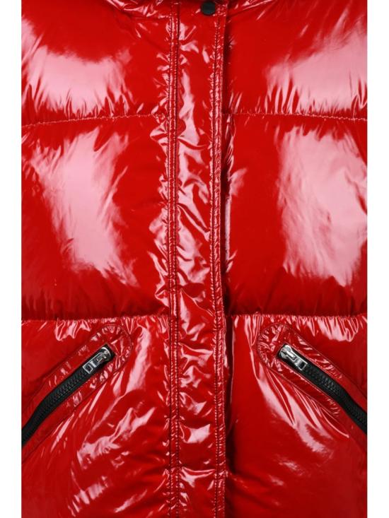 25FW 에르노 숏패딩 레드 컬러의 에나멜 코팅 폴리아미드 다운 재킷 - HERNO