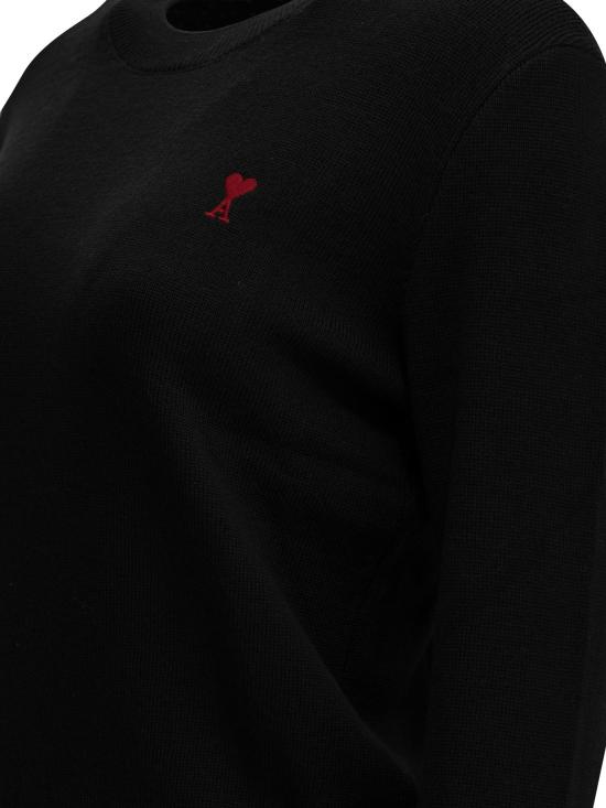 26FW 아미 ADC 자수 크루넥 스웨터 FKS826 001009 Black - AMI