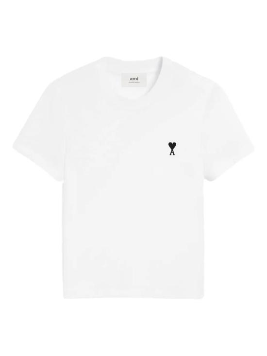 26FW 아미 스몰 하트 로고 코튼 크롭 티셔츠 FTS347 724100 White