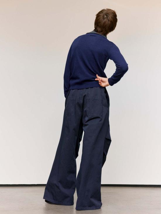  MM6 메종마르지엘라 스웨터 Mm6 메종 마르지엘라 울 이중 레이어 브이넥 쿼터 집업 - MM6 MAISON MARGIELA