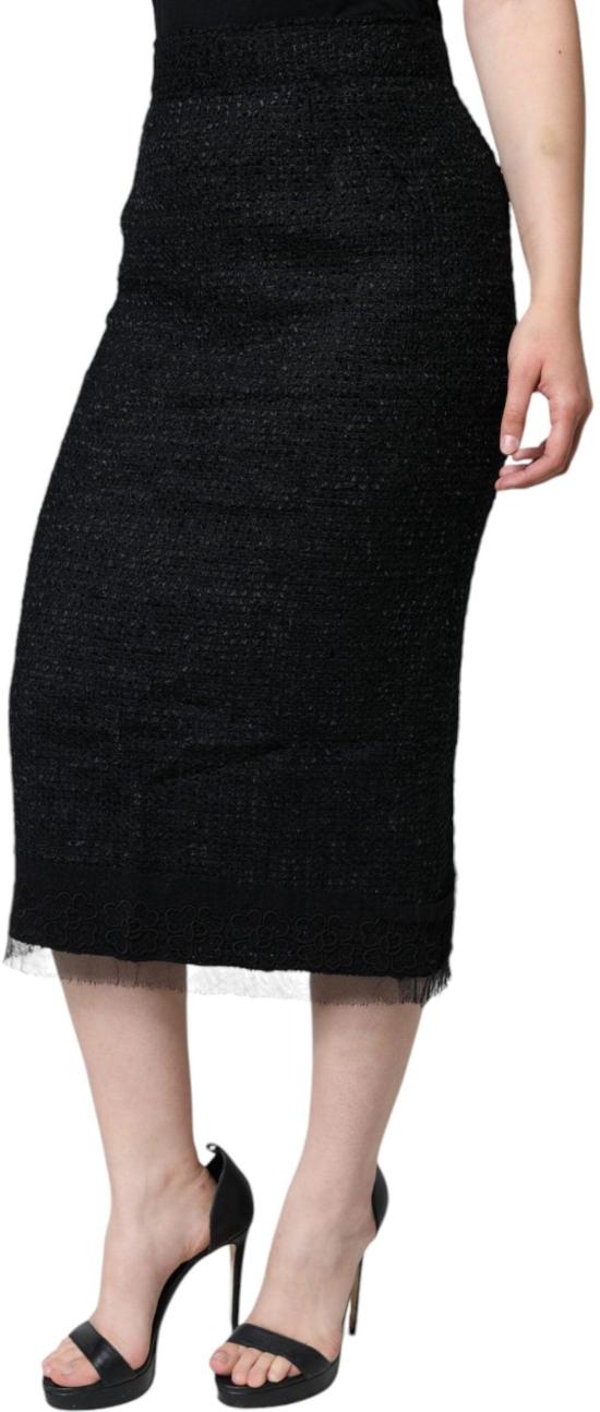 26FW 돌체앤가바나 미디 스커트 49329777705246 BLACK - DOLCE & GABBANA