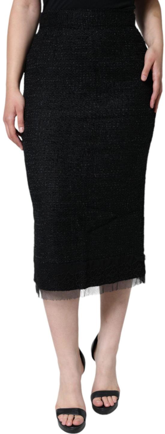 26FW 돌체앤가바나 미디 스커트 49329777705246 BLACK - DOLCE & GABBANA