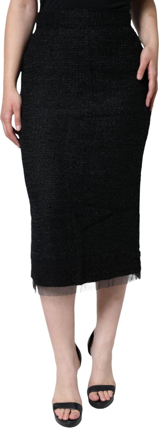 26FW 돌체앤가바나 미디 스커트 49329777705246 BLACK