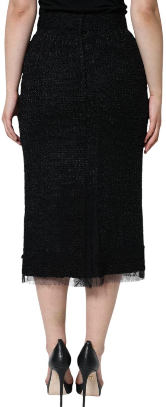 26FW 돌체앤가바나 미디 스커트 49329777705246 BLACK - DOLCE & GABBANA