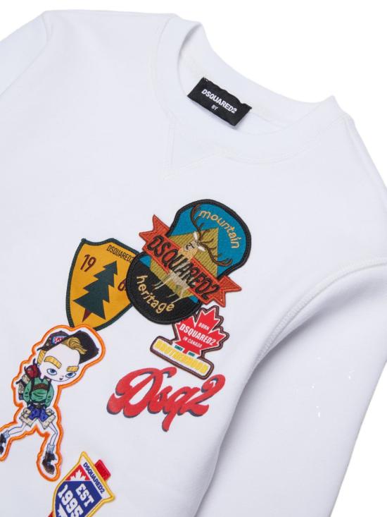 26FW [키즈] 디스퀘어드2 니트/스웻셔츠 DQ3398D0AI5 DQ100 Bianco - DSQUARED2