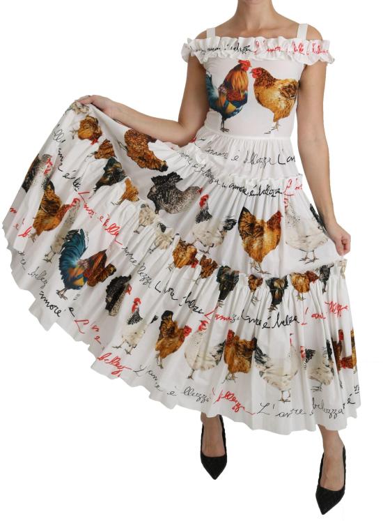 26FW 돌체앤가바나 미디 원피스 47949175324958 WHITE - DOLCE & GABBANA