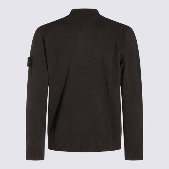 26FW 스톤 아일랜드 라이트 RWS 질롱 울 버튼 플래킷 루즈 핏 폴로 칼라 스웨터 L2S155100018 S00B4V0M62 MELANGE LEAD - STONE ISLAND
