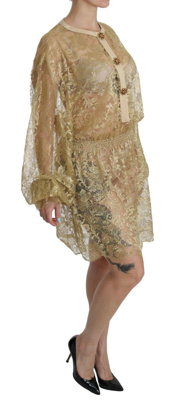 26FW 돌체앤가바나 미디 원피스 9069452165406 GOLD - DOLCE & GABBANA