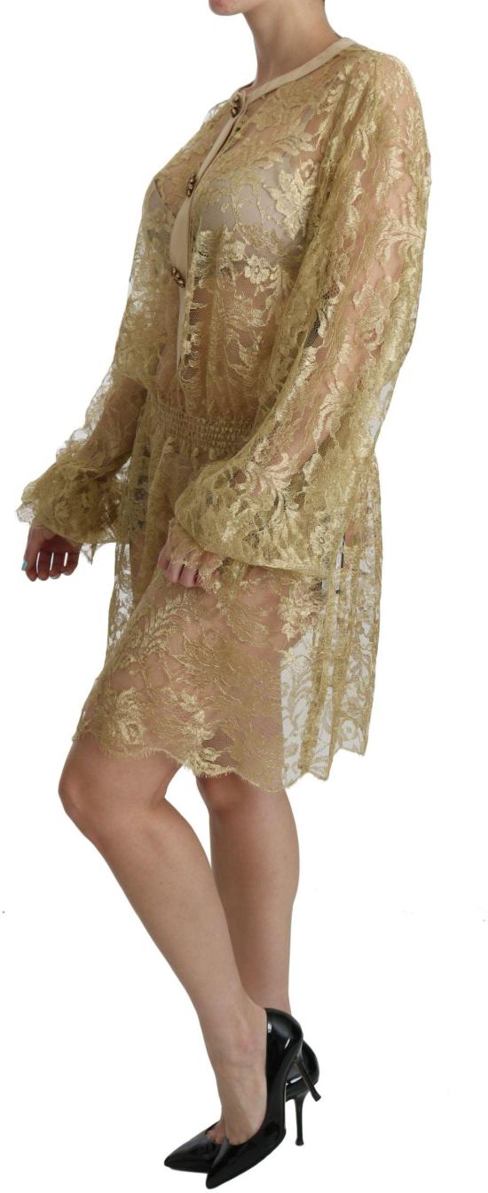 26FW 돌체앤가바나 미디 원피스 9069452165406 GOLD - DOLCE & GABBANA